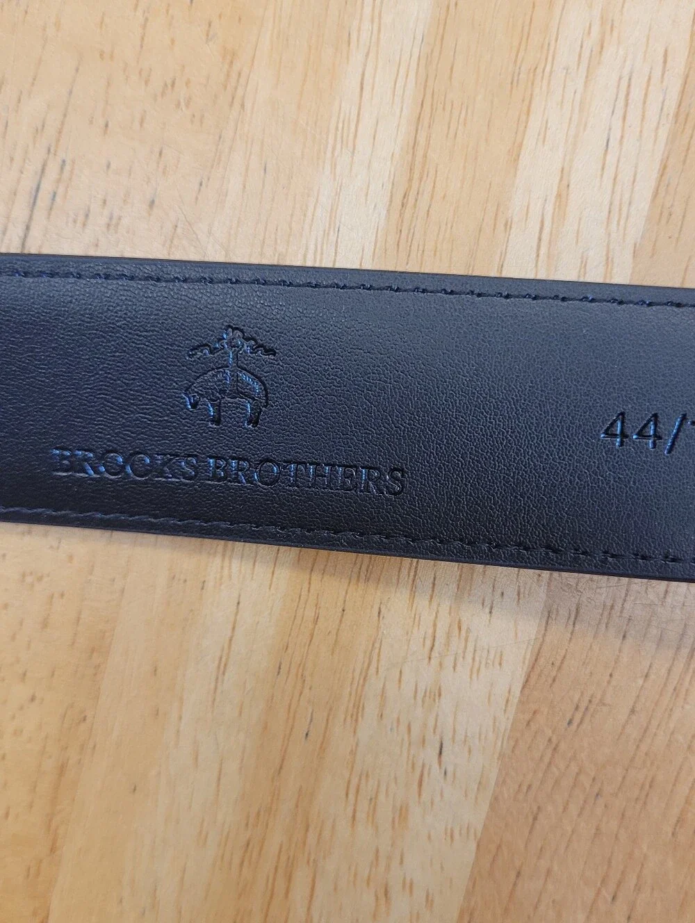 Black Leather Belt Brooks Brothers Genuine Leather Silver Buckle 44 New